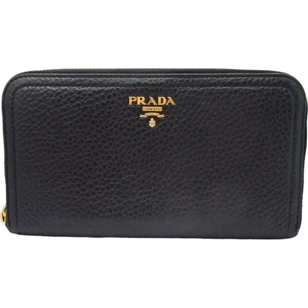 818163AM (V2) Prada Wallet Long Black Leather